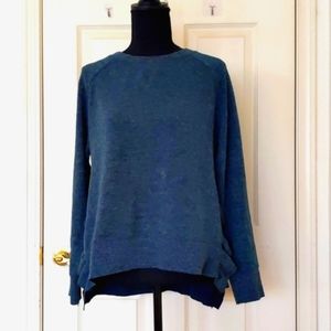 NWOT. Zara High Low Long Sleeve Oversized Sweater with Ruffle Open Sides
